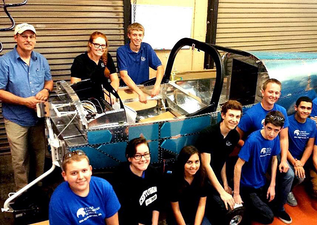 Junior golfer and student pilot Abbey Carlson joined classmates building a Van's Aircraft RV-12 for their high school's experimental science class. Photo courtesy of Abbey Carlson.