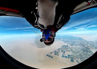 California airshow performer Spencer Suderman performs 98 inverted flat spins with a Sunbird S-1x in a world-record attempt from 24,500-feet March 20. Photo courtesy of Spencer Suderman.