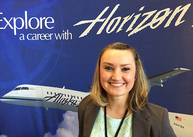 Embry-Riddle Aeronautical University graduate and Horizon Air first officer Anna Chrzanowski offers tips for college aviators transitioning to career pilots. Photo by David Tulis.