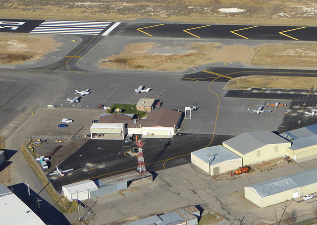 Aerial view of Spanish Fork-Springville-Woodhouse Field. Photo used with permission of airport manager Cris Child.