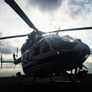 One of the Texas Department of Public Safety Eurocopters used to survey the area. Photo courtesy of David Lewis and Anthony Goss. 