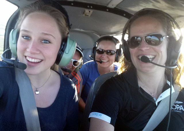 AOPA Central/Southwest Regional Manager Yasmina Platt flew 33 girls and 28 women at the South Texas International Airport at Edinburg during Women of Aviation Worldwide Week.