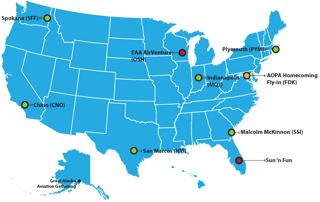 map of aopa fly ins