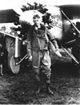 Photo of Charles Lindbergh with the Spirit of St. Louis