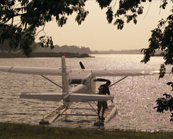 Seaplane on remote lake