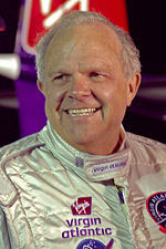 Steve Fossett, 2006, beside Global Flyer