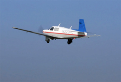 CarolAnn Garratt and copilot Carol Foy leave San Diego Brown Field. Photo courtesy of ALS World Flight