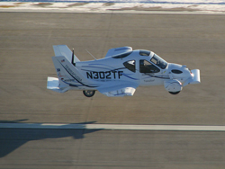 The Terrafugia can run on both high octane auto fuel as well as 100LL