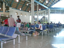 View of the Terminal Two departure lounge at Punta Cana International Airport, Dominican Republic