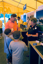 Members share GA stories in AOPA's Big Yellow Tent at Sun 'n Fun