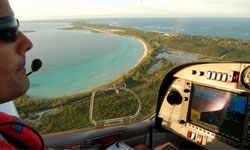 In the air over the Bahamas