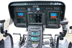 JetRanger's new Sagem cockpit with dual PFDs and Gramin 430s