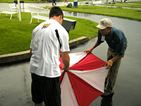 Sporty's fly-in was well-attended despite rainy weather.