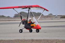 Imre Kabai tested a wing for his weight-shift controlled light sport aircraft before a flight across the United States to benefit the Blind Judo Foundation