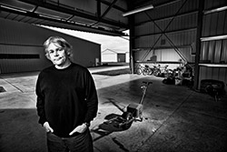 Bob Rivers in his empty hangar