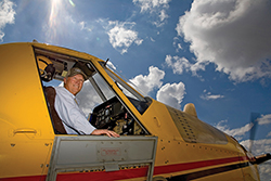 Dennie Stokes gets ready to fly