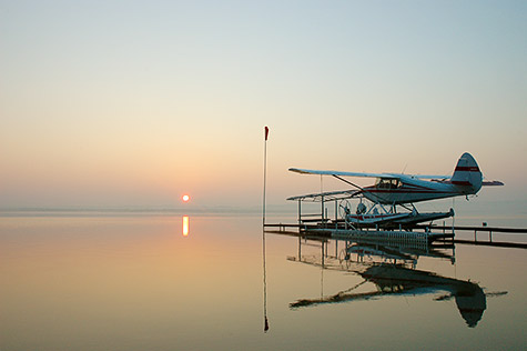 Mike Collins photographed this Aeronca Sedan on floats in Michigan in the early morning light.