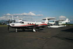 A general aviation fleet ferries in supplies.