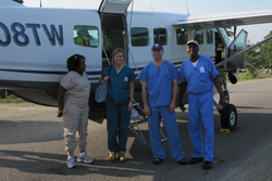 Volunteers fly in where they are needed.