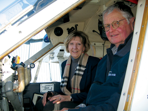 AOPA Foundation President Karen Gebhart joined retailer Joshn Nordstrom in his de Havilland Beaver in Seattle for a seaplane flight over the gorgeous land- and seascape.