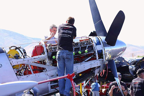 Leeward working on "Galloping Ghost" at 2010 Reno Air Race