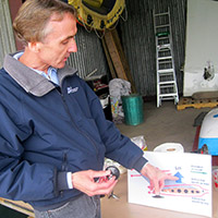 Harry Kraemer creates science experiments with household items to teach children the principles of flight.