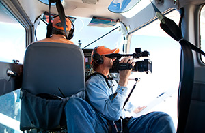Jim Clark shoots video while John McKenna pilots
