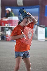 Youngster with balsa model