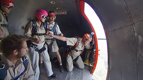 Parachute drops from a C-47 kicked off a mission to provide help to a remote Haitian village.