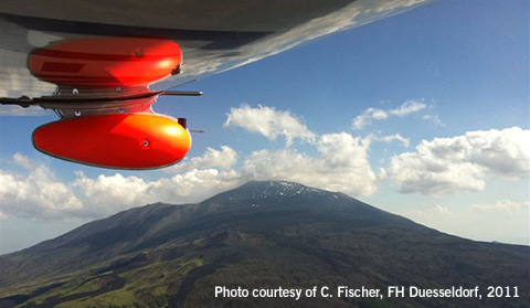 Flight Design CT monitoring volcanic ash output from Grimsvotn, Iceland.