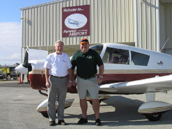 Airport Manager Charles Denley (left) and AOPA ASN Volunteer Don Jones.
