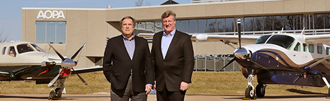 Hightower and Fuller at the AOPA Ramp