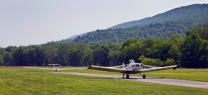 A Piper Pawnee that was built as an ag airplane is the preferred tow aircraft.