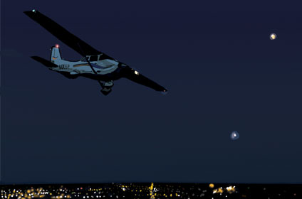 lights in the night sky