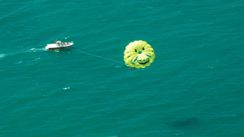 Smile! Parasailers were out in full force for the perfect weather.