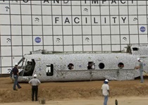 The CH-46 was painted with polka dots to help high-speed cameras detect deformities.