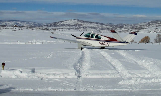 snowy runway