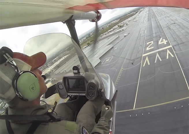 Erik Lindberg pilots the eSpyder, a flight documented by Lindbergh on YouTube in May. 