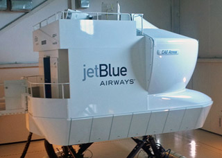 At JetBlue University, participants can fly the Airbus A320 simulator.