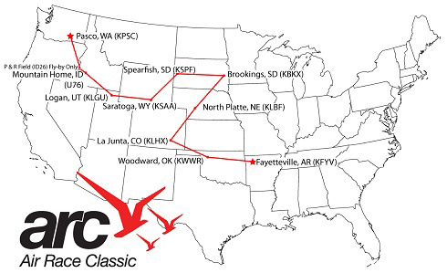 Air Race Classic route map