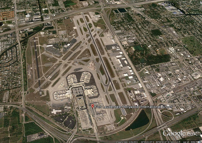 Google Earth view of Ft. Lauderdale-Hollywood International Airport (2011 image).