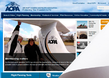 AOPA's redesigned website