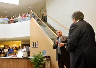 Virginia Department of Aviation Director Randall Burdette and AOPA President Craig Fuller