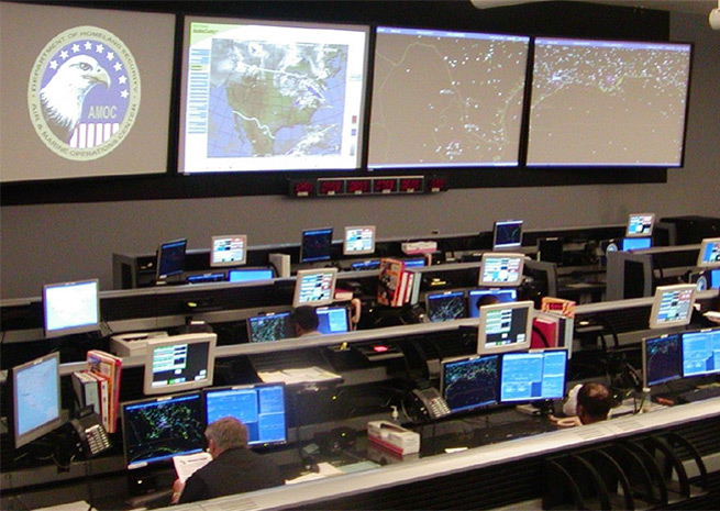 Customs and Border Patrol monitors thousands of flights in real-time at the Air and Marine Operations Center. U.S. Department of Homeland Security photo.
