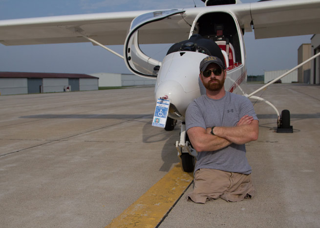 Retired Marine 1st Lt. Andrew Kinard earned his sport pilot certificate through an Able Flight/Purdue summer flight training program.