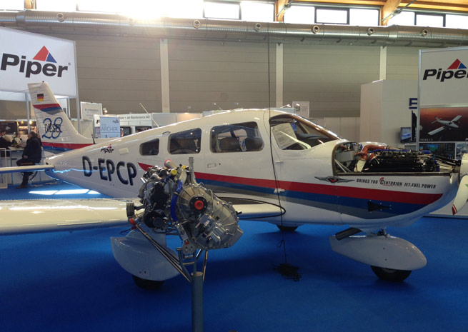 Piper and Continental unveil the diesel-powered Archer Dx at Aero Friedrichshafen.