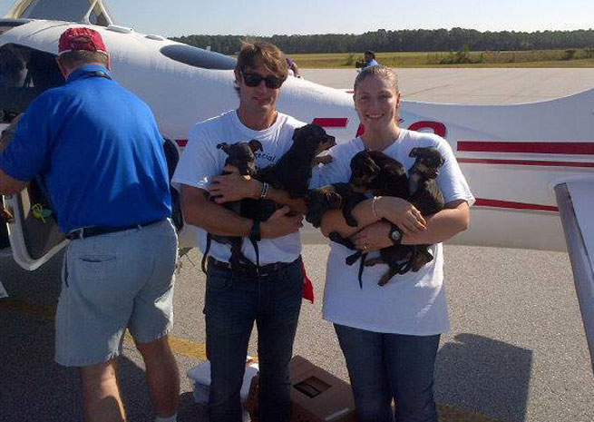 Volunteers at a Pilot N Paws fly-away. Photo courtesy of Pilots N Paws.