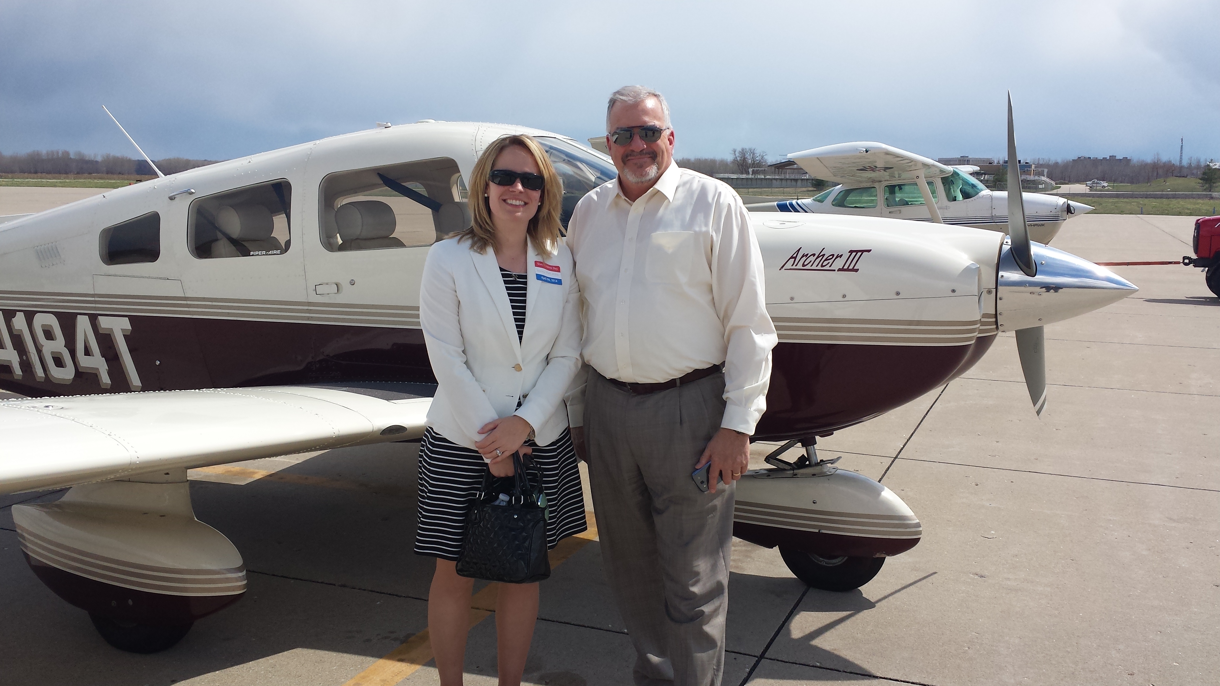 AOPA Central Southwest Regional Manager Yasmina Platt and Missouri State Rep. Doug Funderburk.