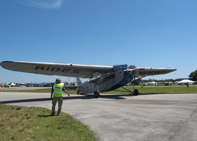 EAA offers flights in its Ford Tri-Motor for $75 for adults at Sun 'n Fun.