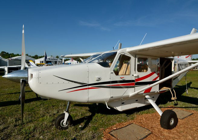 Mahindra Aerospace is displayng a GippsAero GA-8 with a new interior.